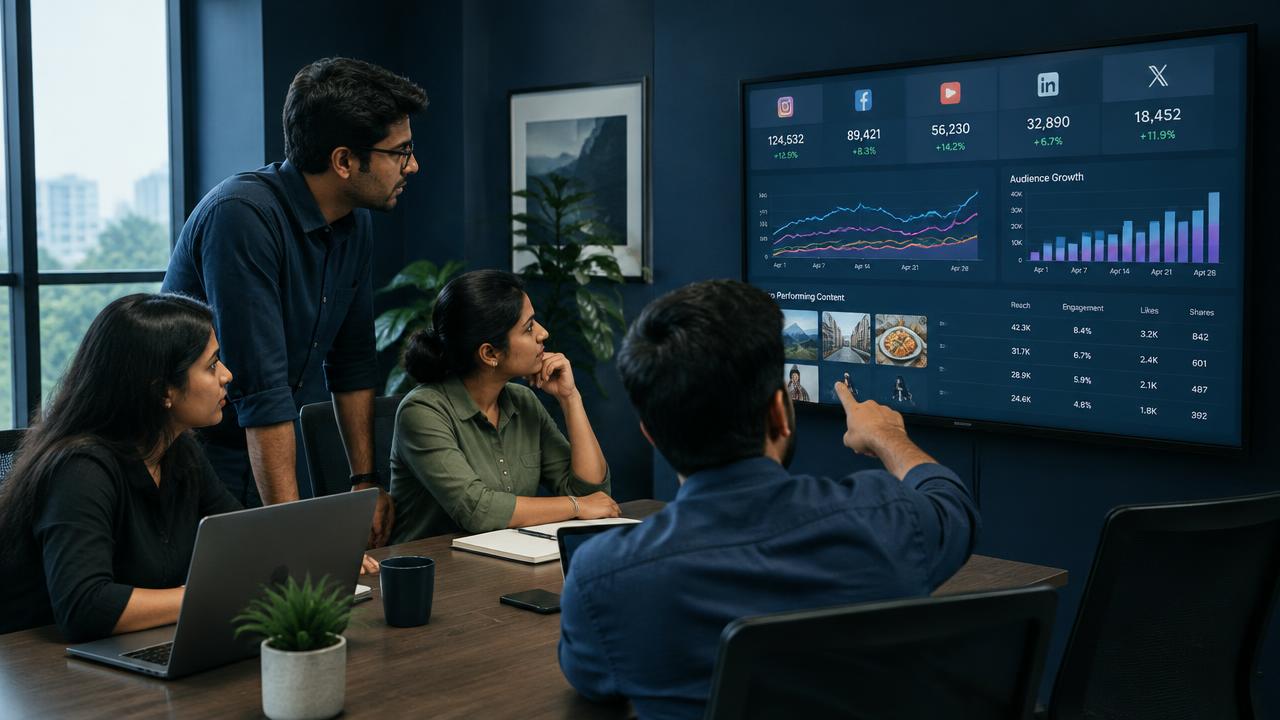 Our team reviewing results for a Meta Ads Management client